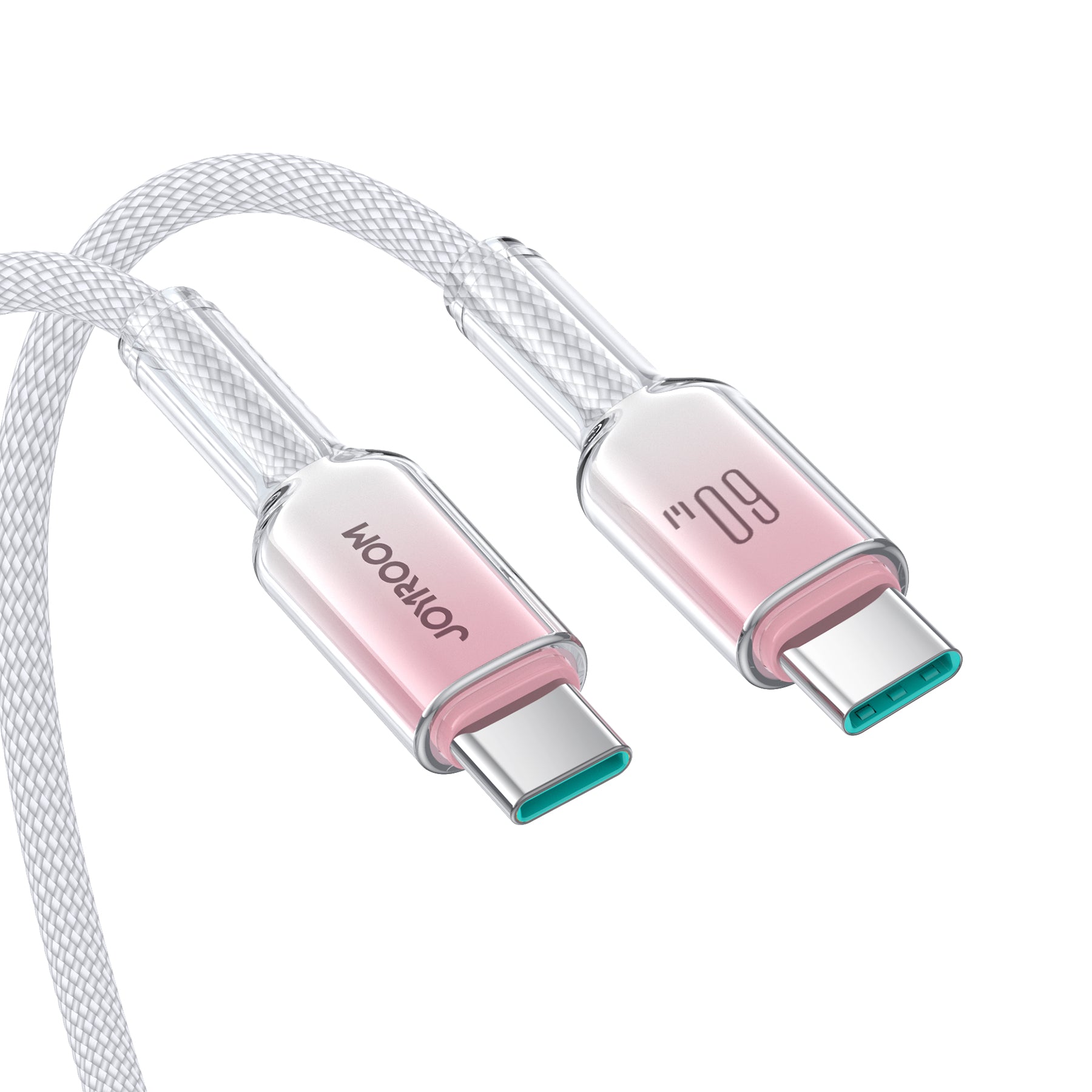 Joyroom S-A42 Crystal-Clear Series 60W USB-C - USB-C laidas 1.2m - baltas