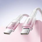 Joyroom S-A42 Crystal-Clear Series 60W USB-C - USB-C laidas 1.2m - baltas