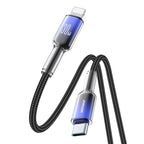 Joyroom S-A42 Crystal-Clear Series 30W USB-C - Lightning laidas 1.2m - juodas