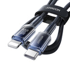 Joyroom S-A42 Crystal-Clear Series 30W USB-C - Lightning laidas 1.2m - juodas
