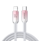 Joyroom S-A42 Crystal-Clear Series 30W USB-C - Lightning laidas 1.2m - baltas