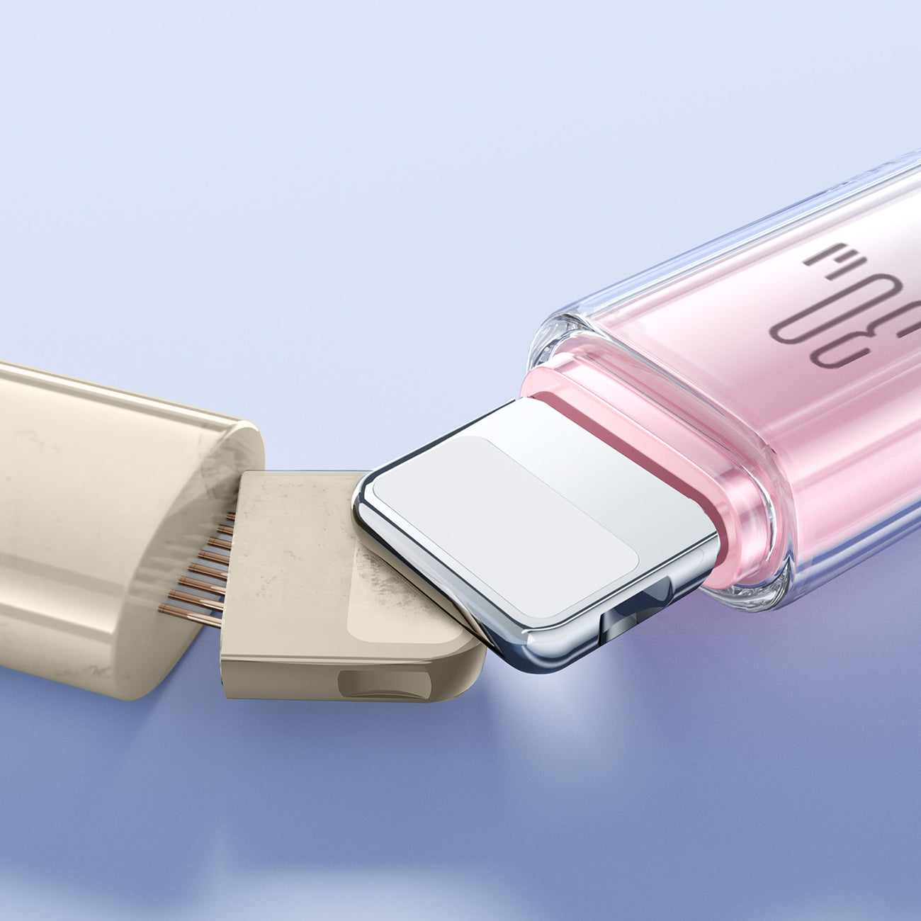Joyroom S-A42 Crystal-Clear Series 30W USB-C - Lightning laidas 1.2m - baltas