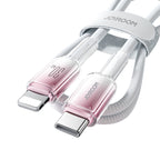 Joyroom S-A42 Crystal-Clear Series 30W USB-C - Lightning laidas 1.2m - baltas