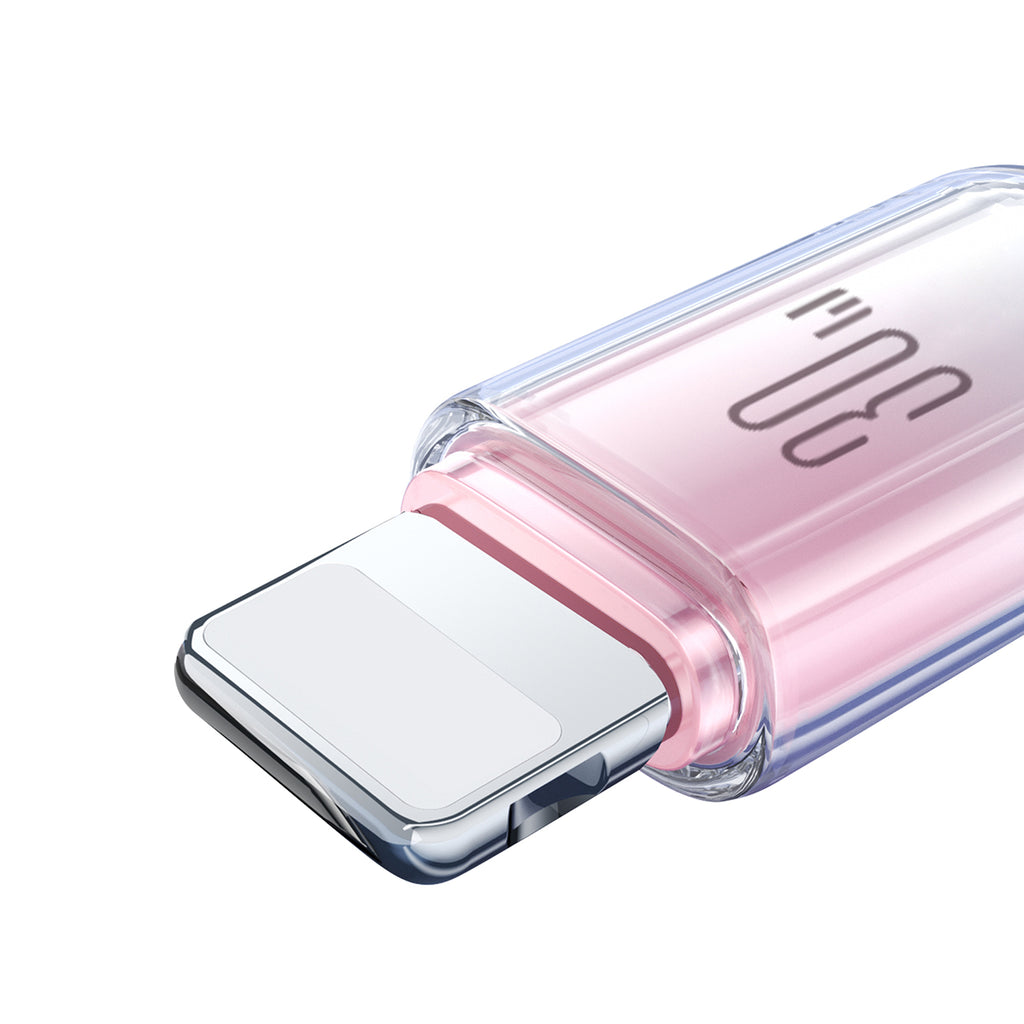 Joyroom S-A42 Crystal-Clear Series 30W USB-C - Lightning laidas 1.2m - baltas