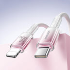 Joyroom S-A42 Crystal-Clear Series 30W USB-C - Lightning laidas 1.2m - baltas