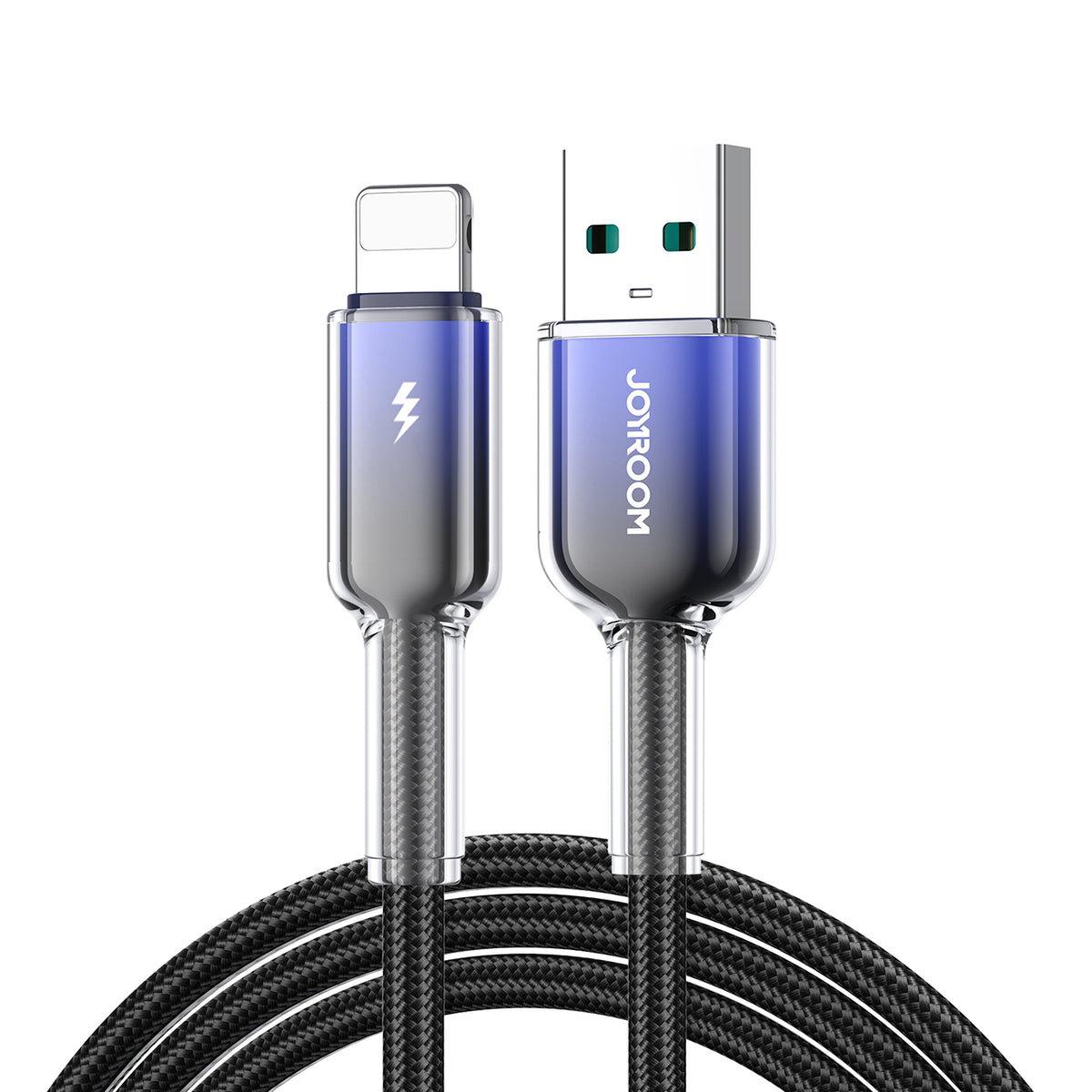 Joyroom S-A42 Crystal-Clear Series 3A USB-A - Lightning laidas 1.2m - juodas