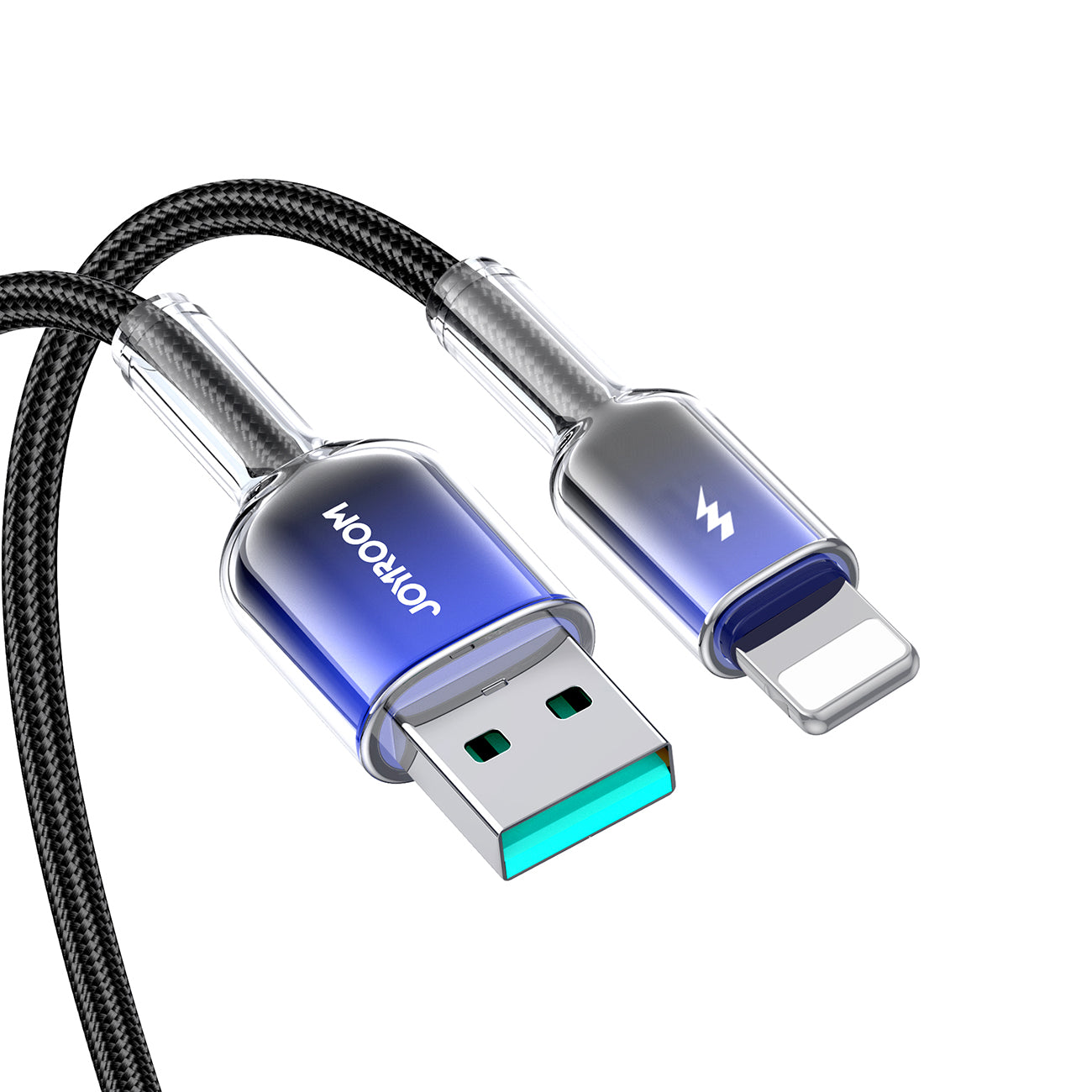 Joyroom S-A42 Crystal-Clear Series 3A USB-A - Lightning laidas 1.2m - juodas