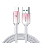Joyroom S-A42 Crystal-Clear Series 3A USB-A - Lightning laidas 1.2m - baltas