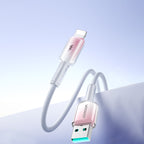 Joyroom S-A42 Crystal-Clear Series 3A USB-A - Lightning laidas 1.2m - baltas