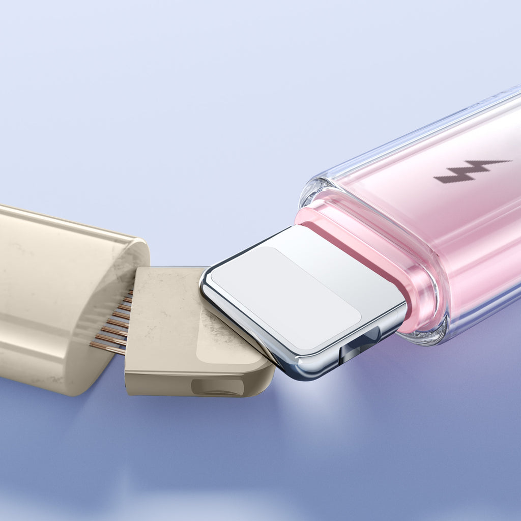 Joyroom S-A42 Crystal-Clear Series 3A USB-A - Lightning laidas 1.2m - baltas