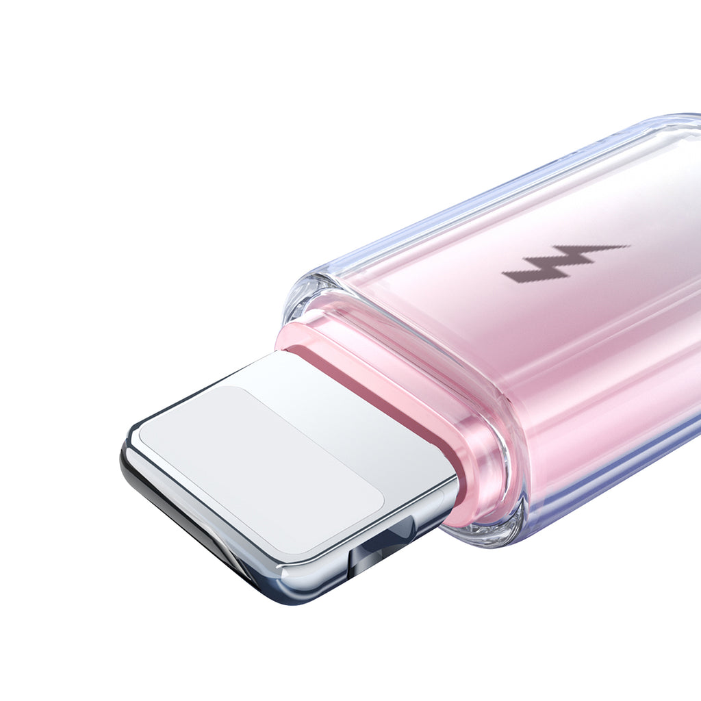 Joyroom S-A42 Crystal-Clear Series 3A USB-A - Lightning laidas 1.2m - baltas