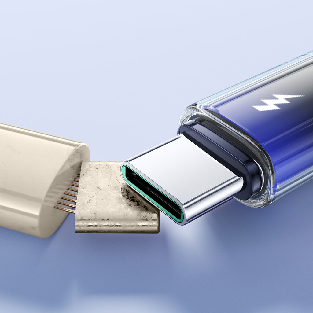 Joyroom S-A42 Crystal-Clear Series 3A USB-A - USB-C laidas 1.2m - juodas