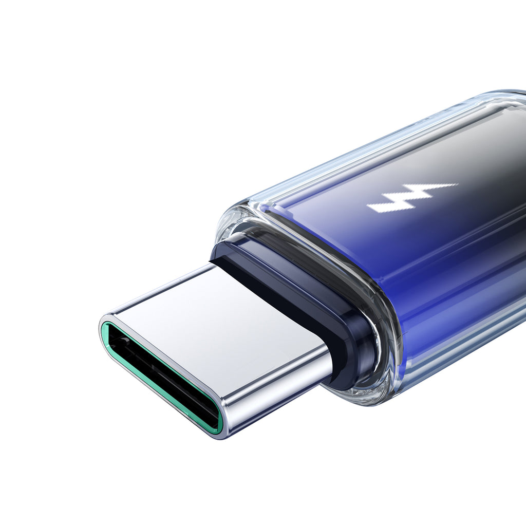 Joyroom S-A42 Crystal-Clear Series 3A USB-A - USB-C laidas 1.2m - juodas