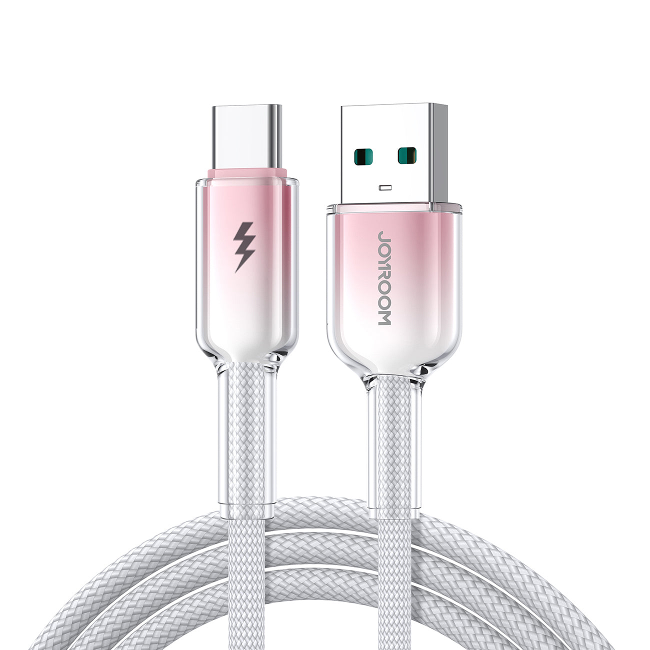 Joyroom S-A42 Crystal-Clear Series 3A USB-A - USB-C laidas 1.2m - baltas