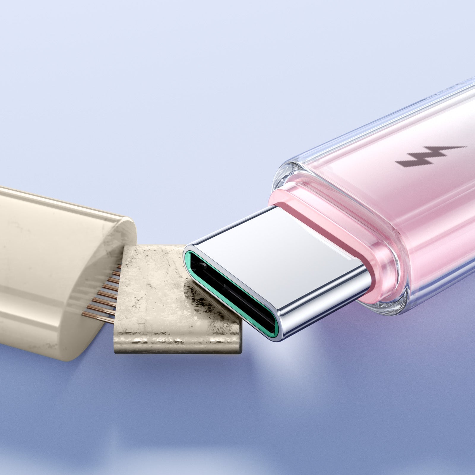 Joyroom S-A42 Crystal-Clear Series 3A USB-A - USB-C laidas 1.2m - baltas