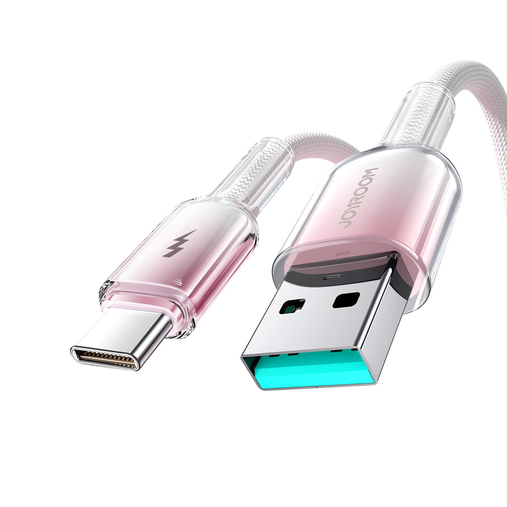 Joyroom S-A42 Crystal-Clear Series 3A USB-A - USB-C laidas 1.2m - baltas
