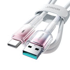 Joyroom S-A42 Crystal-Clear Series 3A USB-A - USB-C laidas 1.2m - baltas