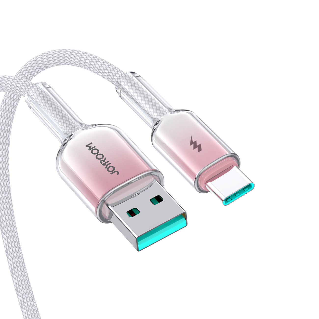 Joyroom S-A42 Crystal-Clear Series 3A USB-A - USB-C laidas 1.2m - baltas