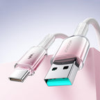 Joyroom S-A42 Crystal-Clear Series 3A USB-A - USB-C laidas 1.2m - baltas