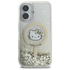Hello Kitty MagSafe dėklas iPhone 16 – juodai auksinis