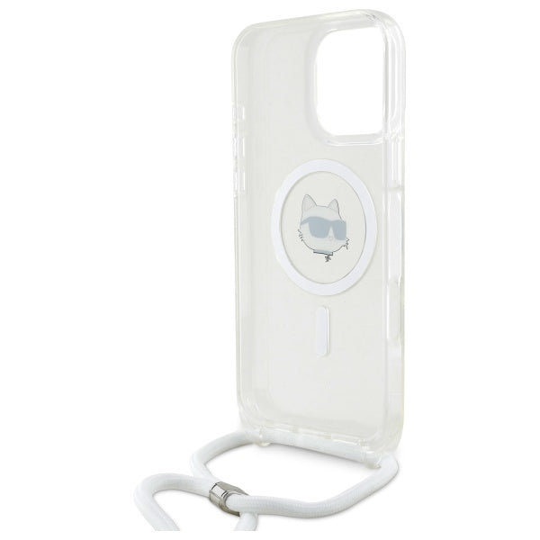 Karl Lagerfeld MagSafe dėklas iPhone 16 Pro – skaidrus