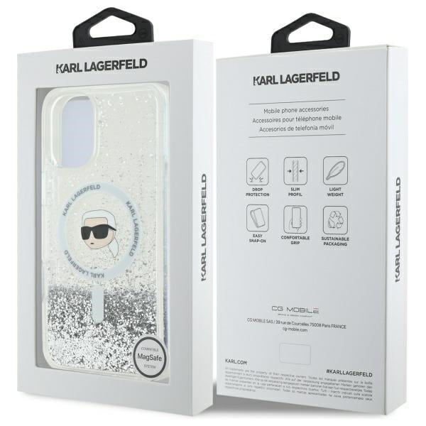 Karl Lagerfeld skaidrus MagSafe dėklas iPhone 16 Plus