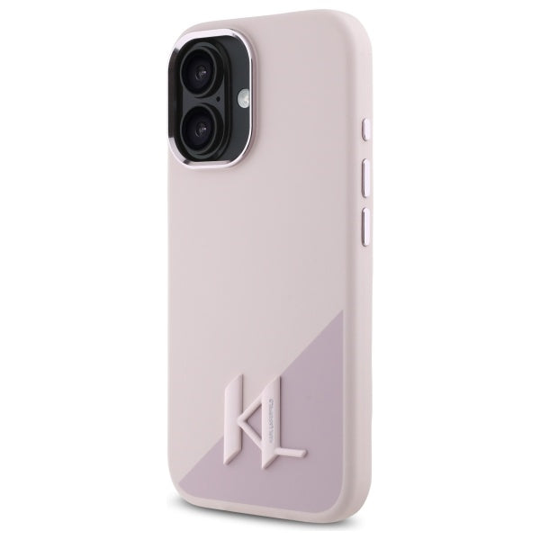 Karl Lagerfeld silikoninis MagSafe dėklas iPhone 16 – rožinis