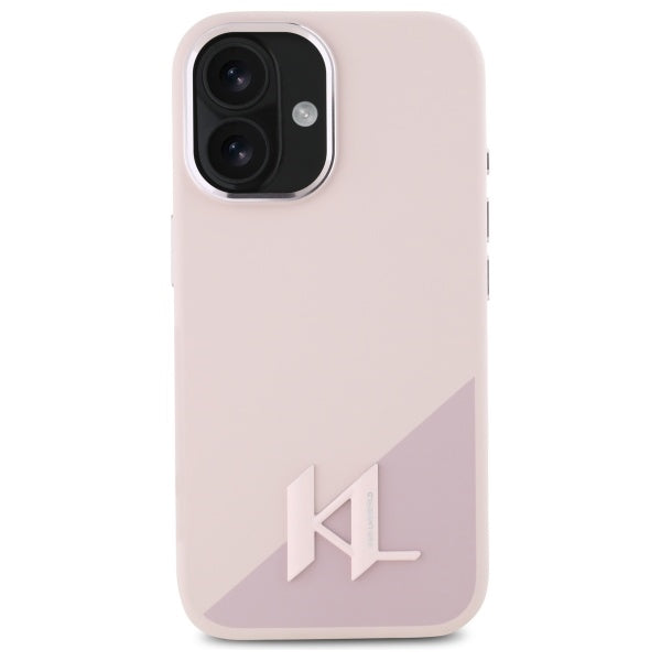 Karl Lagerfeld silikoninis MagSafe dėklas iPhone 16 – rožinis