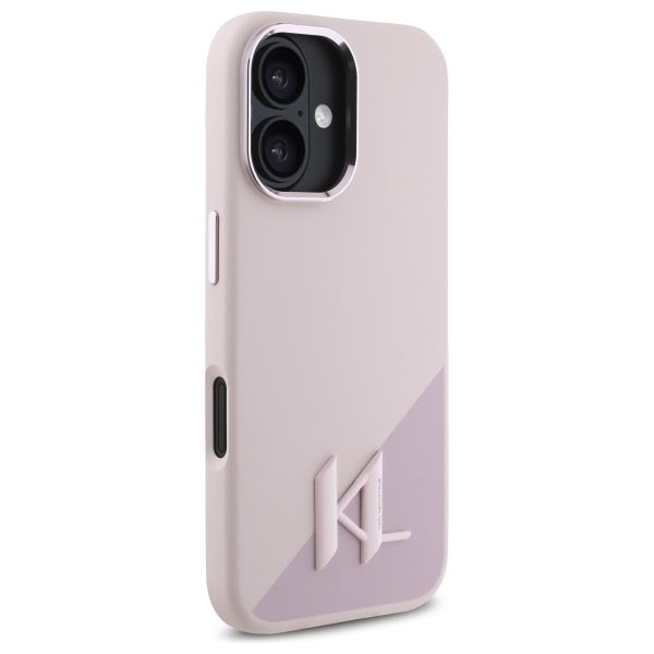 Karl Lagerfeld silikoninis MagSafe dėklas iPhone 16 – rožinis