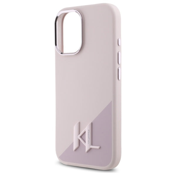 Karl Lagerfeld silikoninis MagSafe dėklas iPhone 16 – rožinis