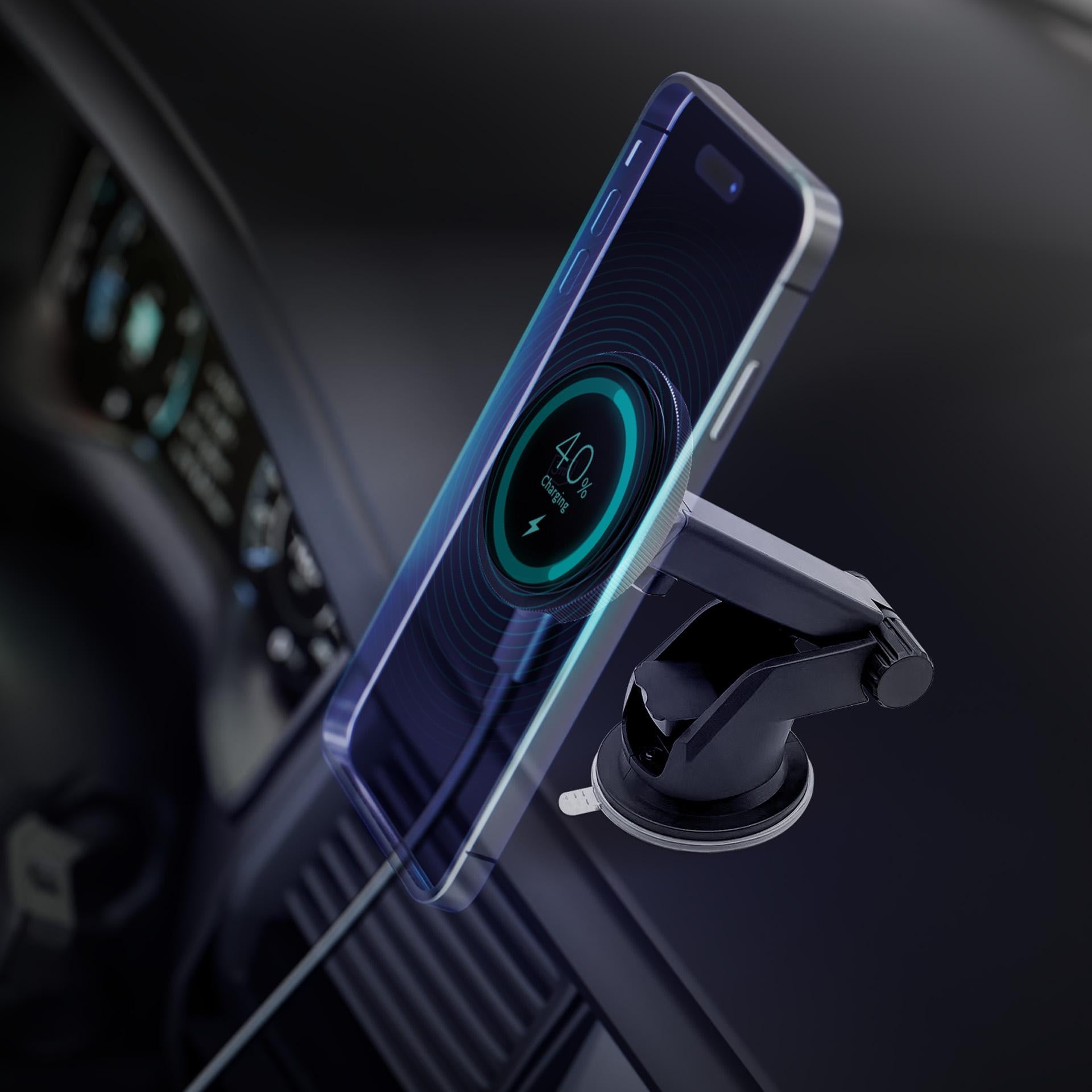 3mk Car MagCharger automobilinis laikiklis priekiniam stiklui ir prietaisų skydeliui