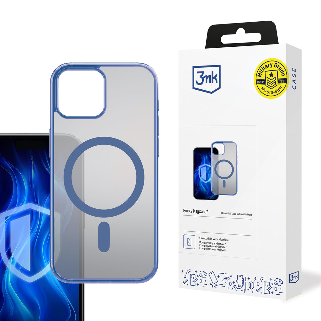 3mk Frosty MagCase mėlynas dėklas, skirtas Apple iPhone 15 Plus - mėlynas
