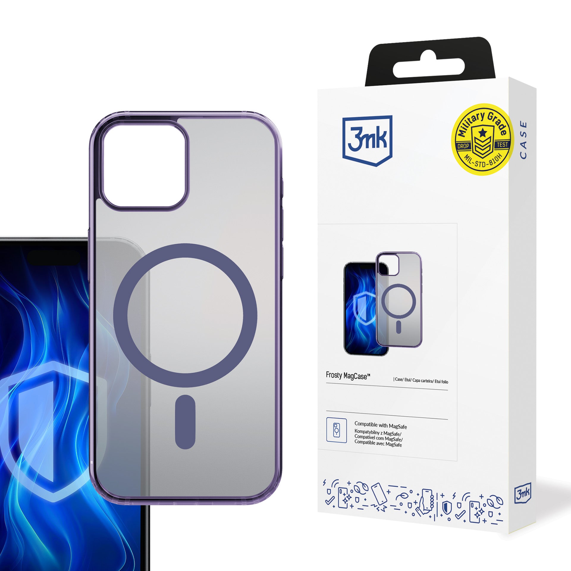 3mk Frosty MagCase violetinis dėklas Apple iPhone 15 Plus - violetinis -- iPhone 15 Plus