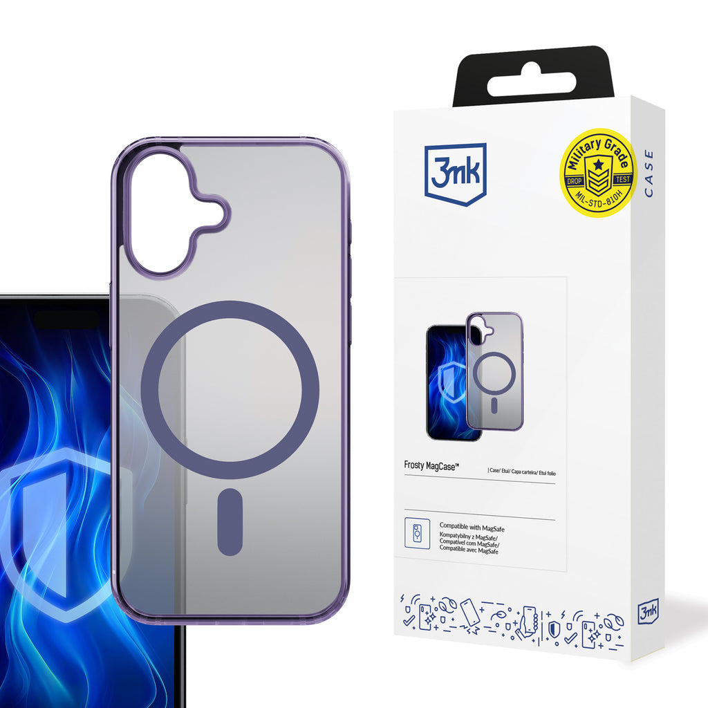 3mk Frosty MagCase Purple, skirtas Apple iPhone 16 - violetinis -- iPhone 16