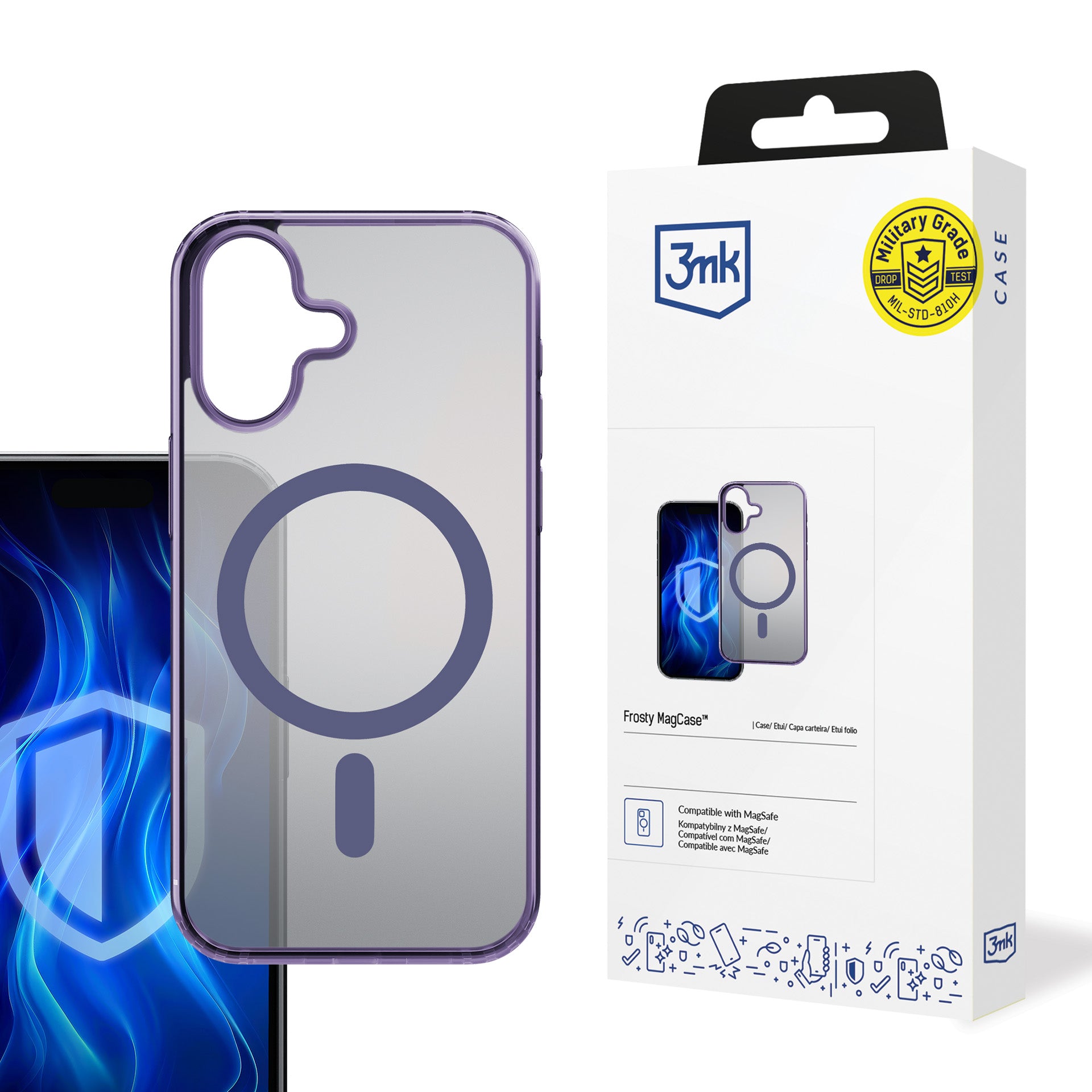3mk Frosty MagCase Purple, skirtas Apple iPhone 16 - violetinis -- iPhone 16