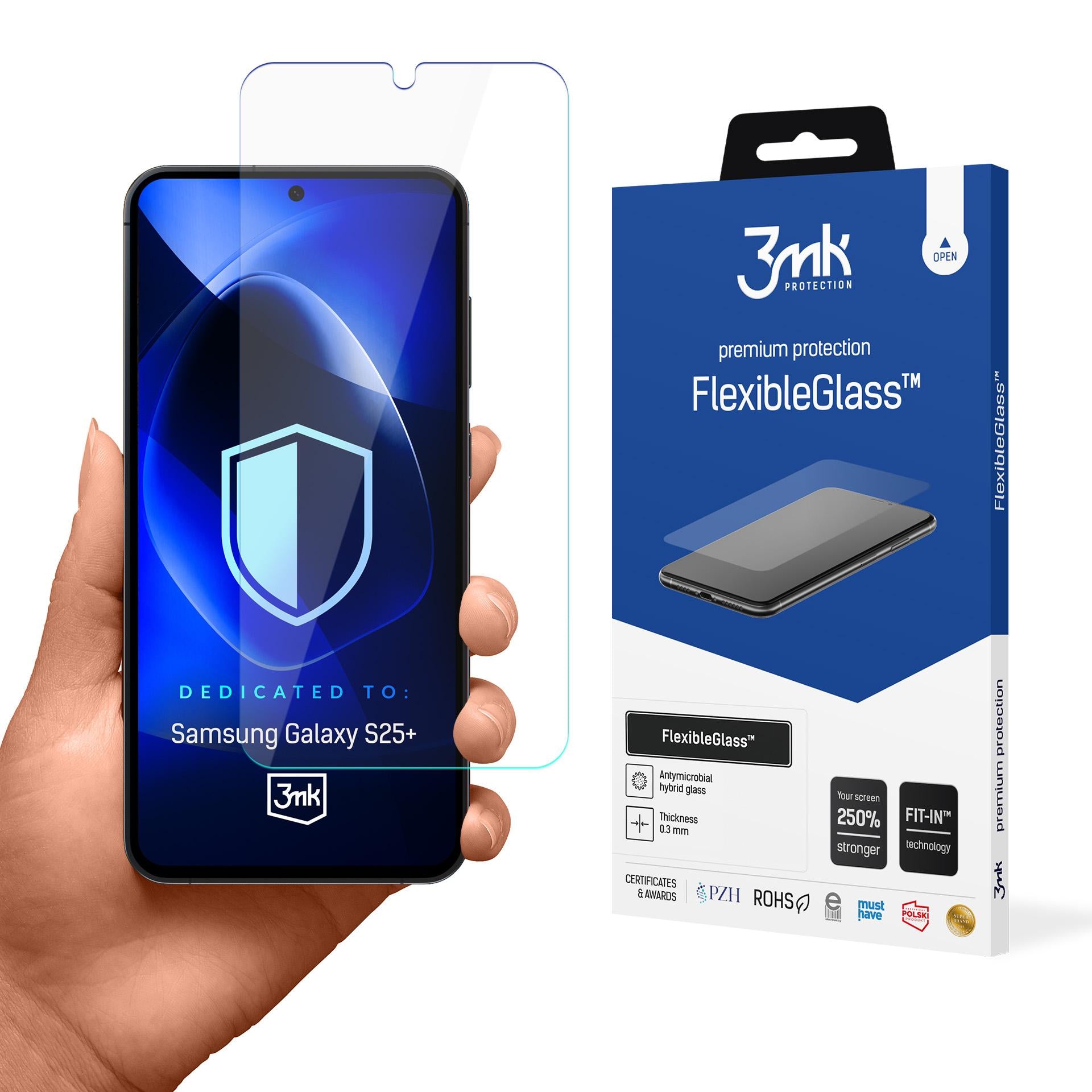 Hibridinis stiklas 3mk FlexibleGlass, skirtas Samsung Galaxy S25+