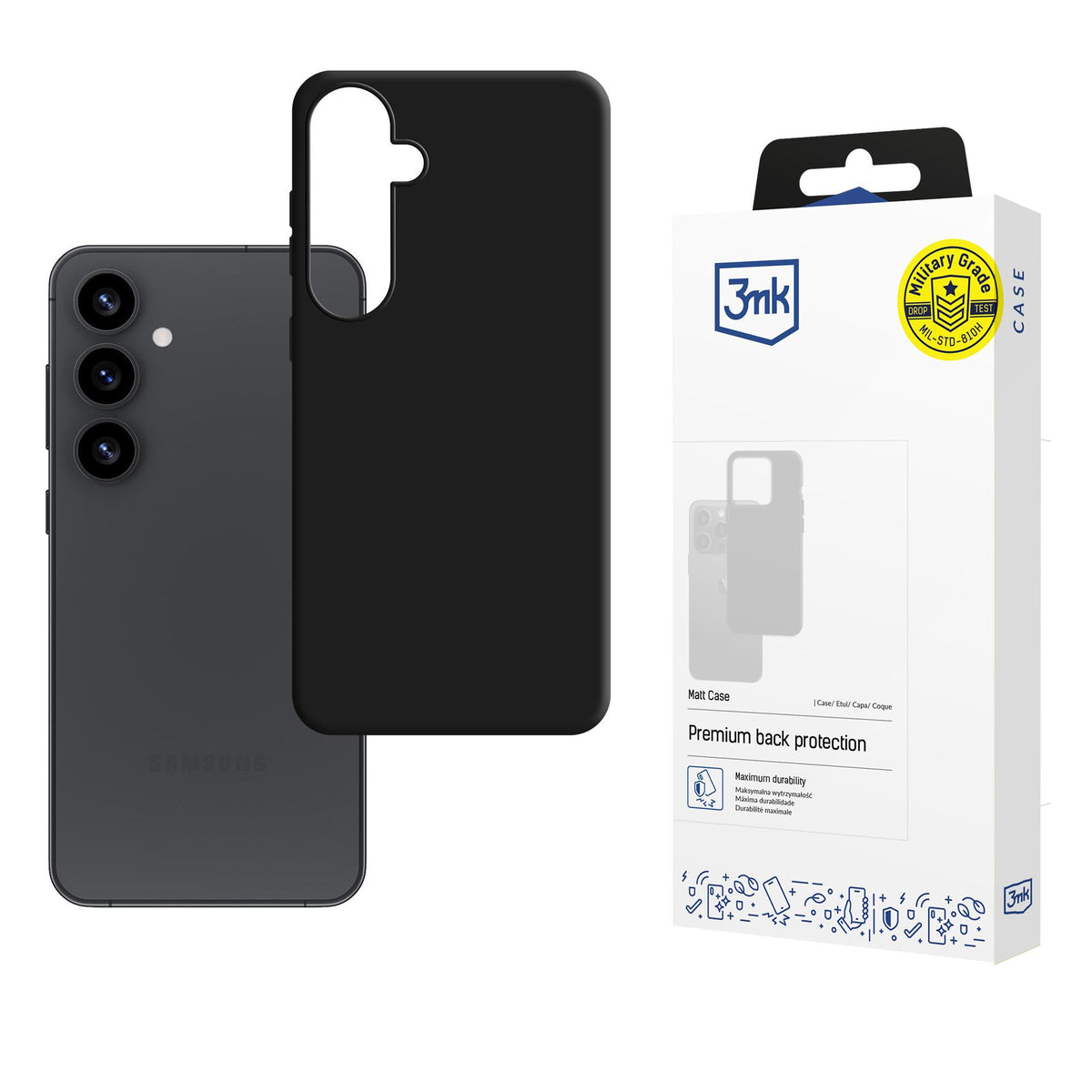 3mk matinis dėklas, skirtas Samsung Galaxy S25+ – juodas