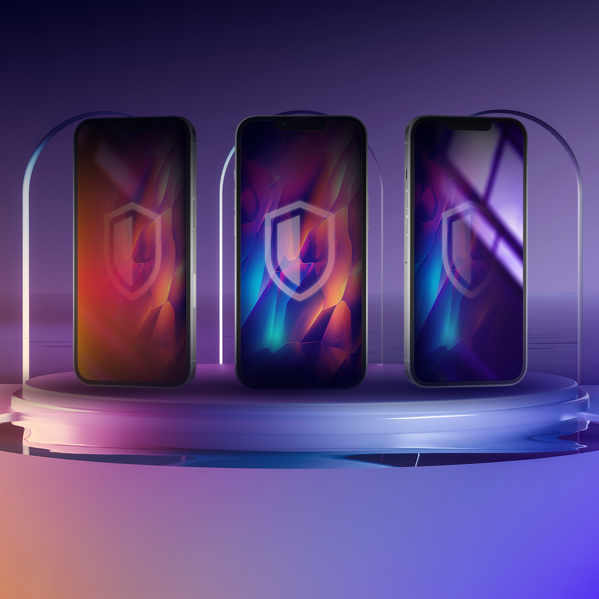 Privacy Tempered Glass 3mk Rainbow Privacy for Apple iPhone 16 Plus
