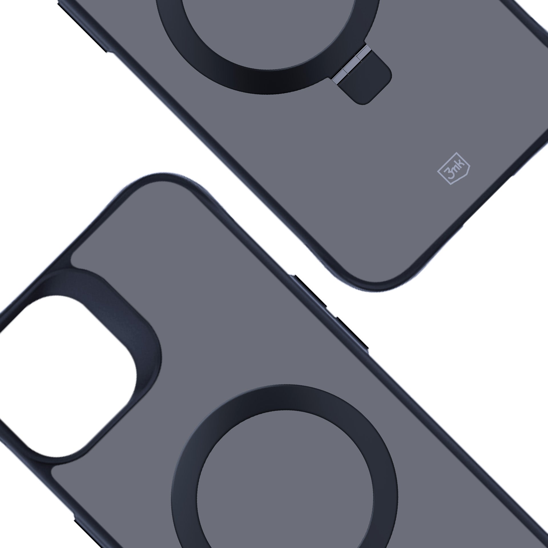 3mk Smoke Case Mag&Stand, skirtas Apple iPhone 15 plus - juodas