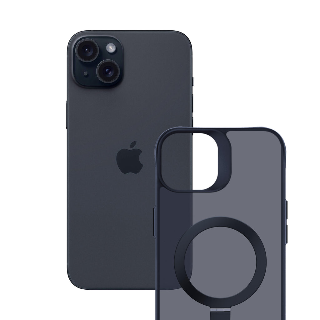 3mk Smoke Case Mag&Stand, skirtas Apple iPhone 15 plus - juodas