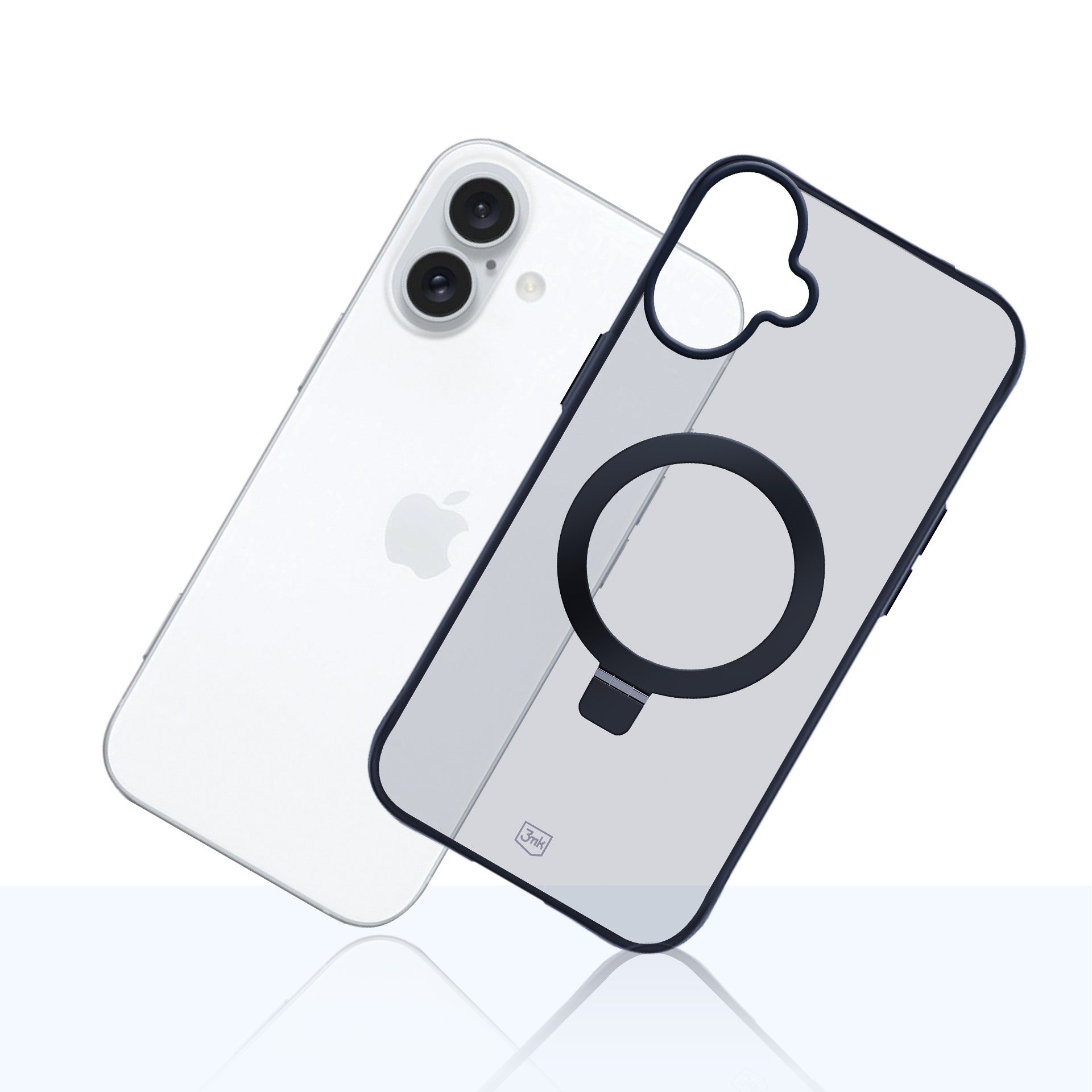 3mk Smoke Case Mag&Stand, skirtas Apple iPhone 16 - juodas
