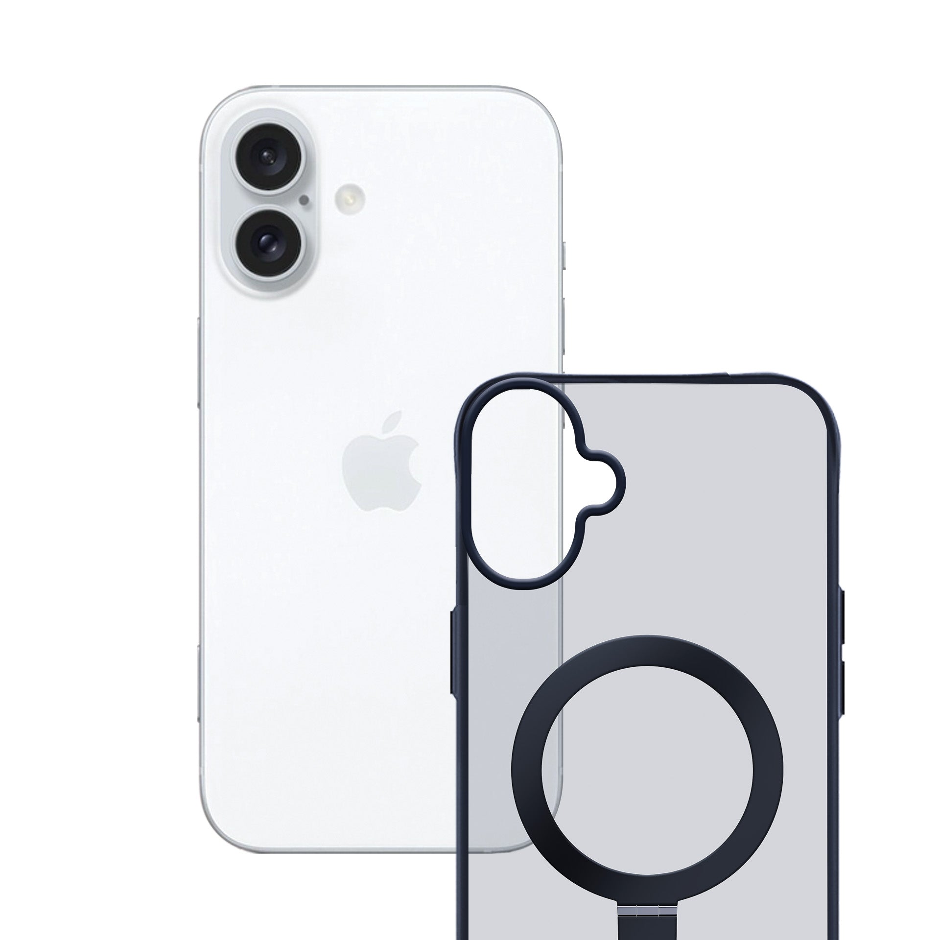 3mk Smoke Case Mag&Stand, skirtas Apple iPhone 16 - juodas
