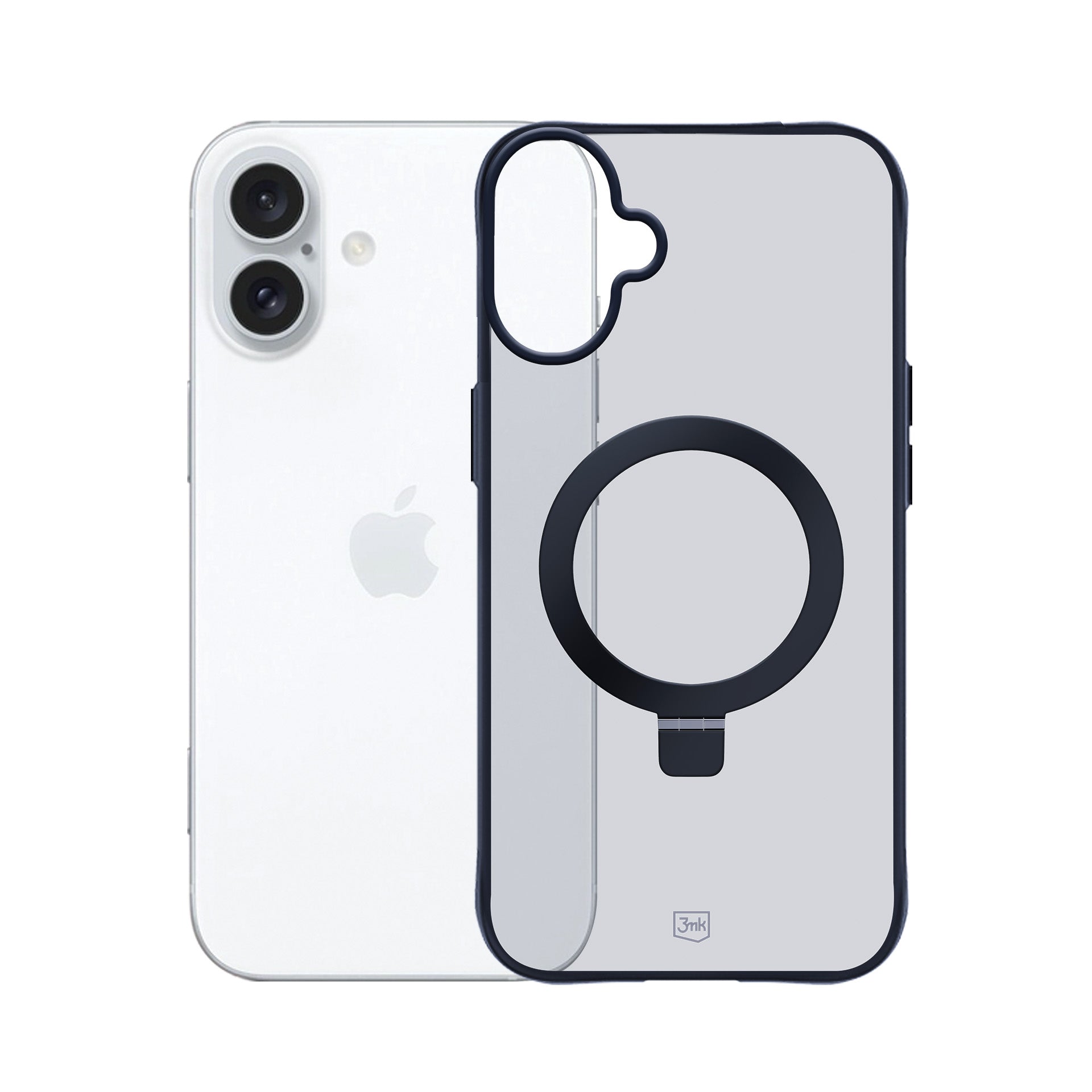 3mk Smoke Case Mag&Stand, skirtas Apple iPhone 16 - juodas