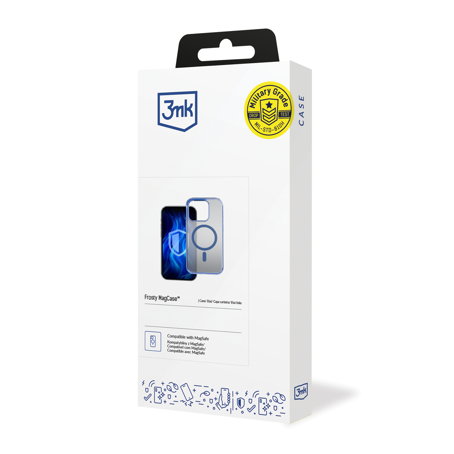 3mk Frosty MagCase mėlynas dėklas, skirtas Apple iPhone 16 Pro Max – skaidrus