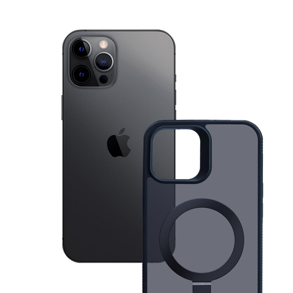3mk Smoke Case Mag&Stand, skirtas Apple iPhone 12 pro max - juodas -- iPhone 12 Pro Max