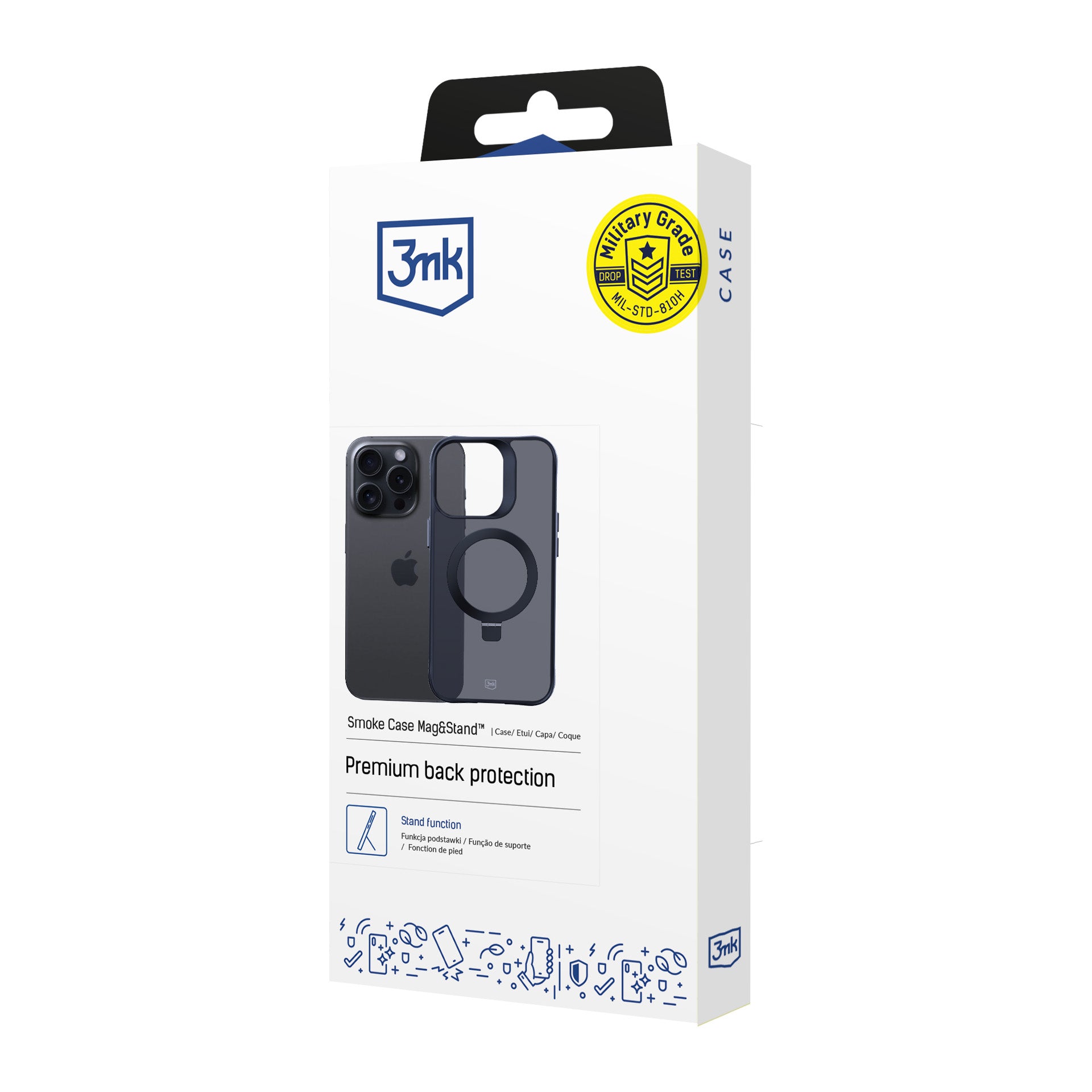 3mk Smoke Case Mag&Stand, skirtas Apple iPhone 13 pro max - juodas