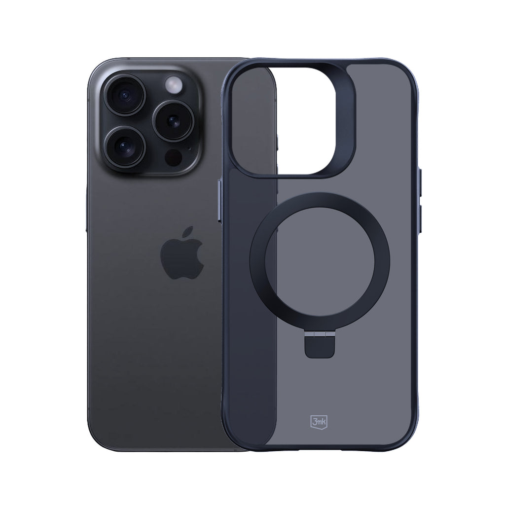 3mk Smoke Case Mag&Stand, skirtas Apple iPhone 13 pro max - juodas