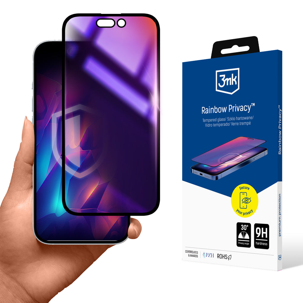 3mk Rainbow Privacy grūdintas stiklas, skirtas Apple iPhone 15 Plus