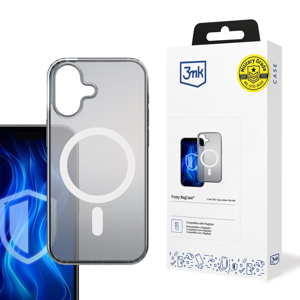 3mk Frosty MagCase White, skirtas Apple iPhone 16 - baltas