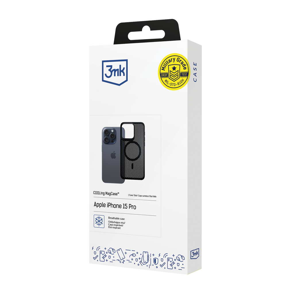 3mk COOLing MagCase dėklas Apple iPhone 15 Pro - juodas -- iPhone 15 Pro